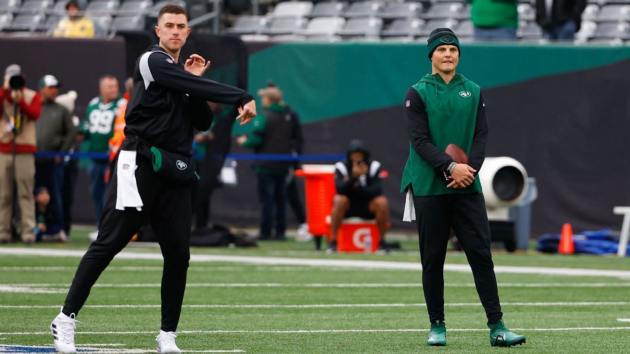 New York Jets QBs Mike White and Zach Wilson