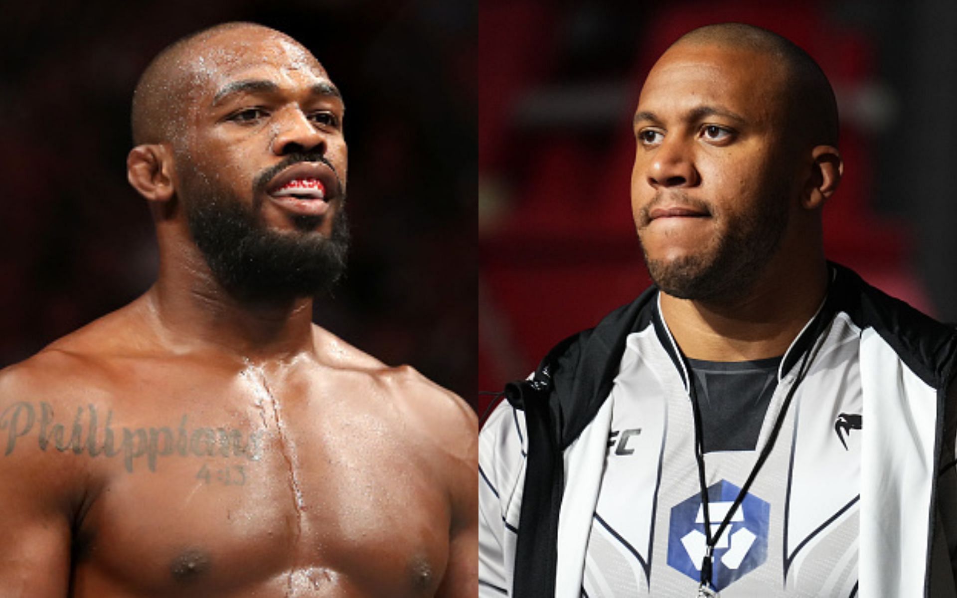 Jon Jones (left), Ciryl Gane (right)