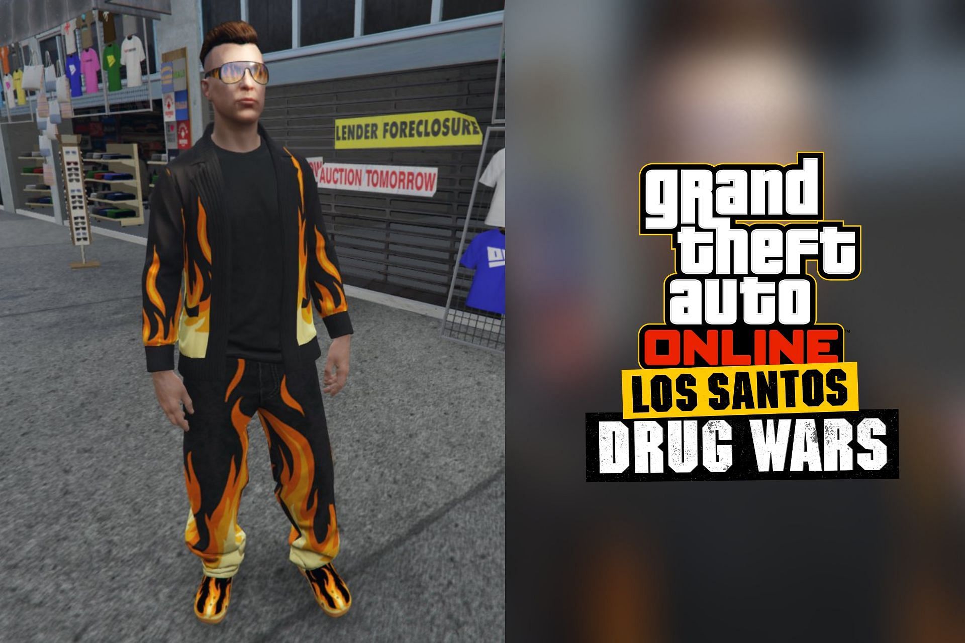 Rockstar Games is planning to release a fiery outfit in GTA Online Los Santos Drug Wars drip feed (Image via Sportskeeda)