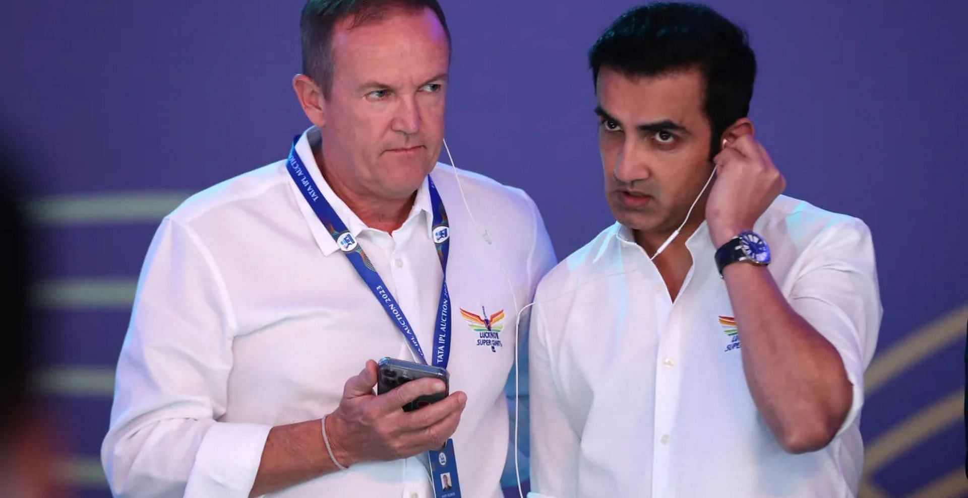 Andy Flower (left) and Gautam Gambhir. Pic: BCCI