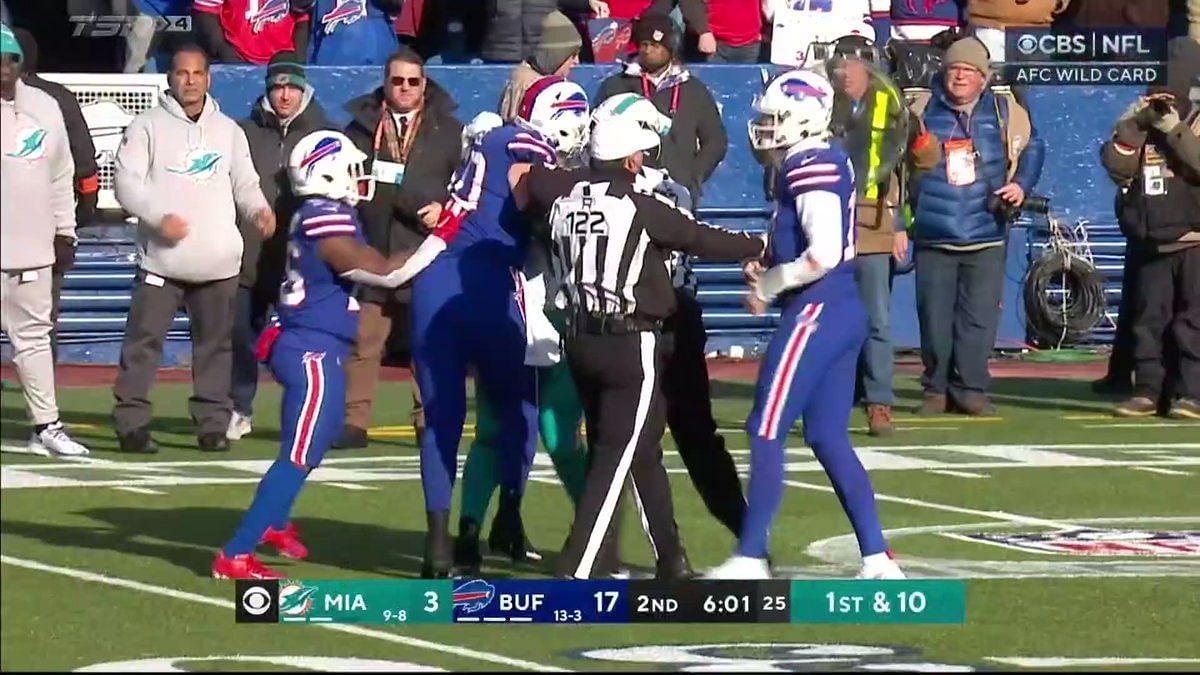 Josh Allen fights Dolphins player after throwing awful interception (VIDEO)