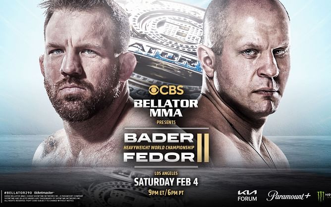 Ryan Bader and Fedor Emeliananko will face off for the Bellator Heavyweight Title at Bellator 290 on February 4