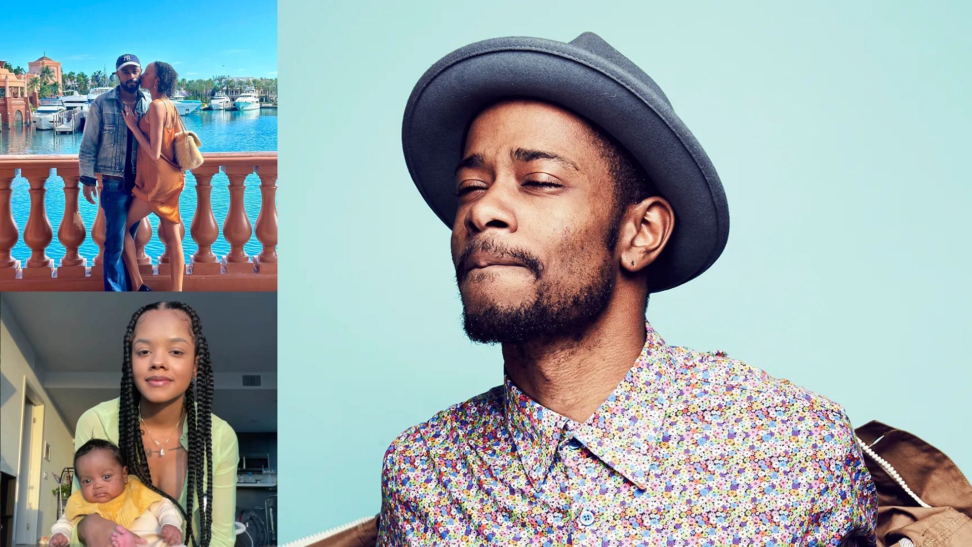 LaKeith Stanfield caught up in baby mama drama (Image via Instagram/730t, Twitter/@HelloKasmere and Getty/Christopher Patey)