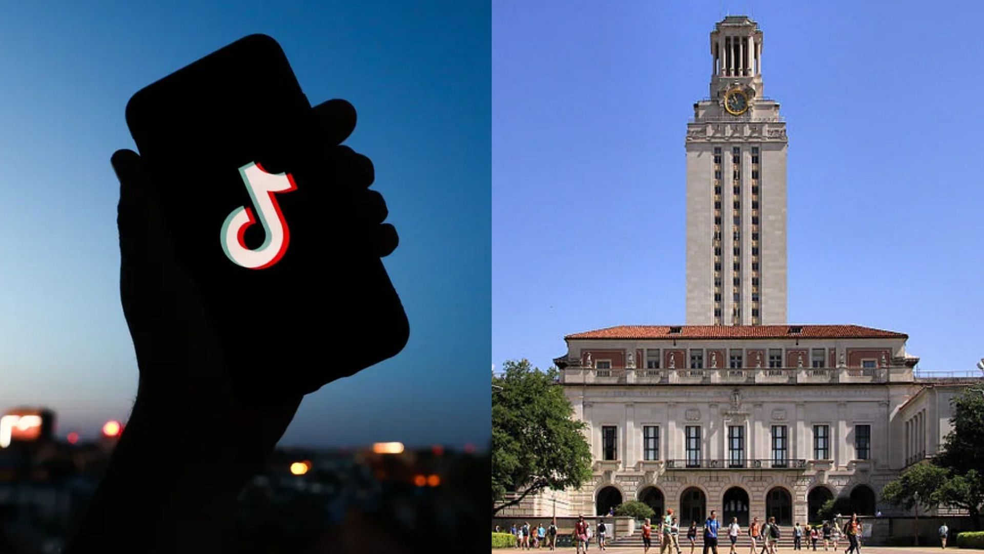 The University of Texas at Austin bans TikTok on campus networks, receives backlash online. (Image via Getty Images/ Larry D. Moore)