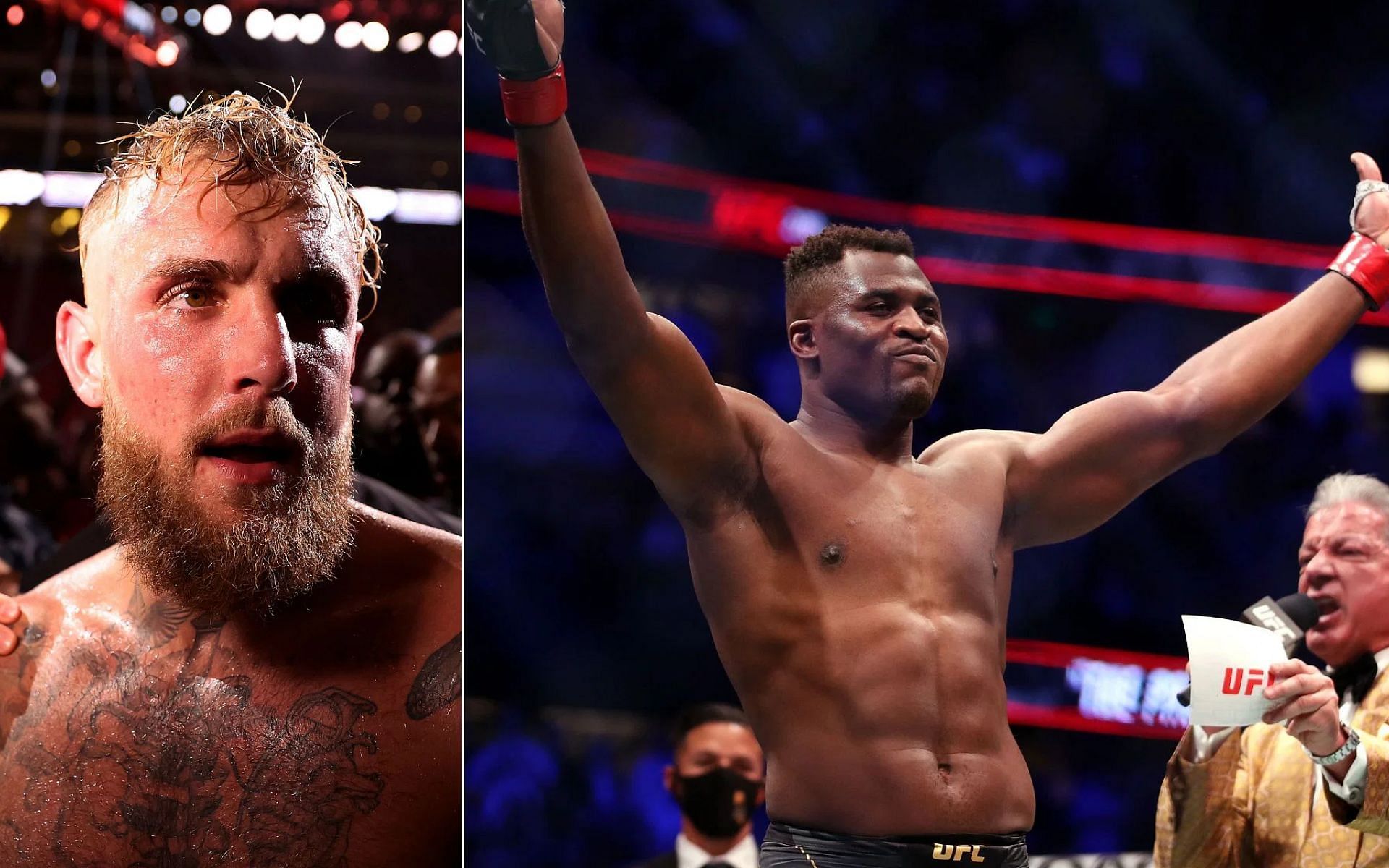 Jake Paul (Left), and Francis Ngannou (Right)