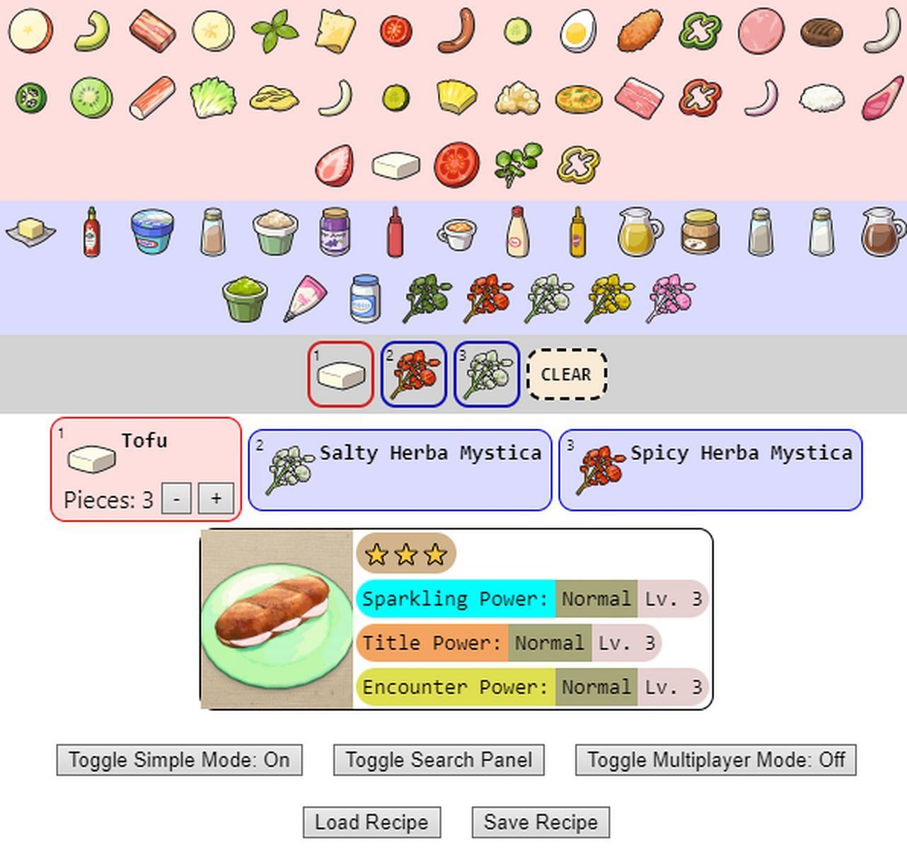 Pokémon Scarlet and Violet recipes