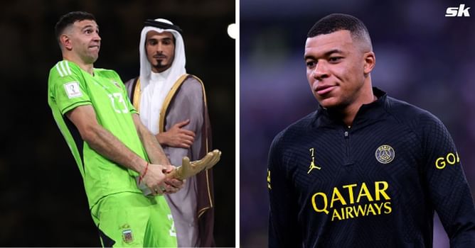 PSG superstar Kylian Mbappe appears to mimic Emi Martinez's controversial 2022 FIFA World Cup gesture (WATCH)