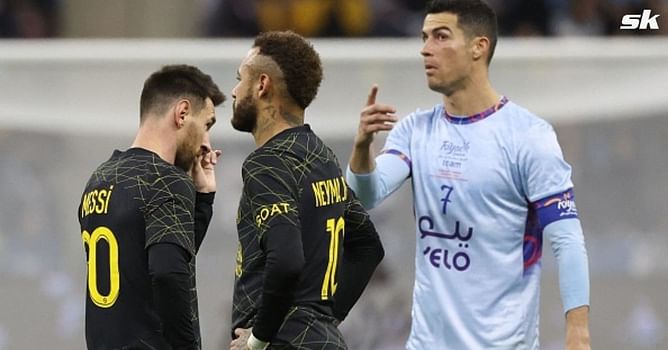 Neymar seen asking permission from Lionel Messi to take penalty for PSG; misses it against Saudi Arabia All-Stars