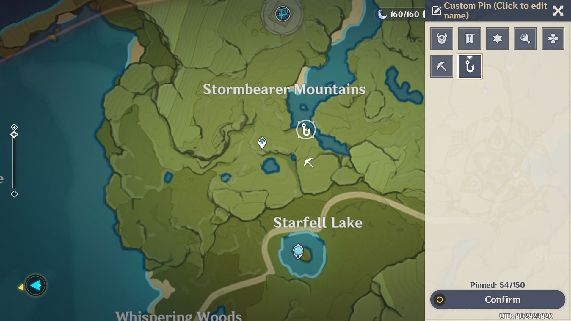 Stormbearer Mountains fishing location (Image via Genshin Impact)