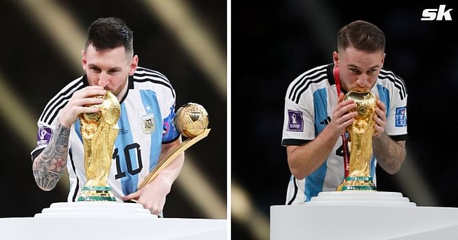 Argentina captain Lionel Messi reacts as Brighton welcome back Alexis Mac Allister after 2022 FIFA World Cup win