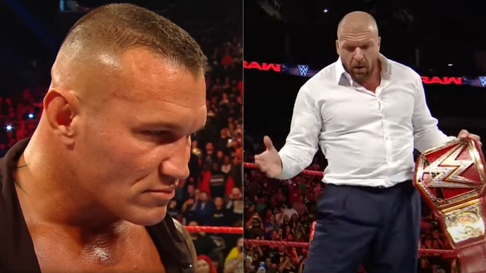 Randy Orton in 2020 (left); Triple H in 2016 (right)