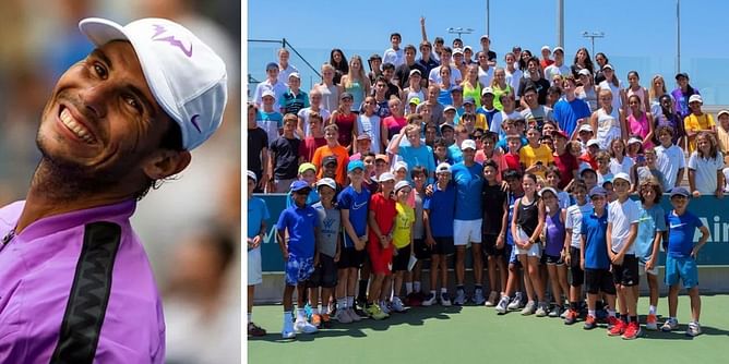 Rafa Nadal Tour's first leg under way in Barcelona; Spaniard reacts