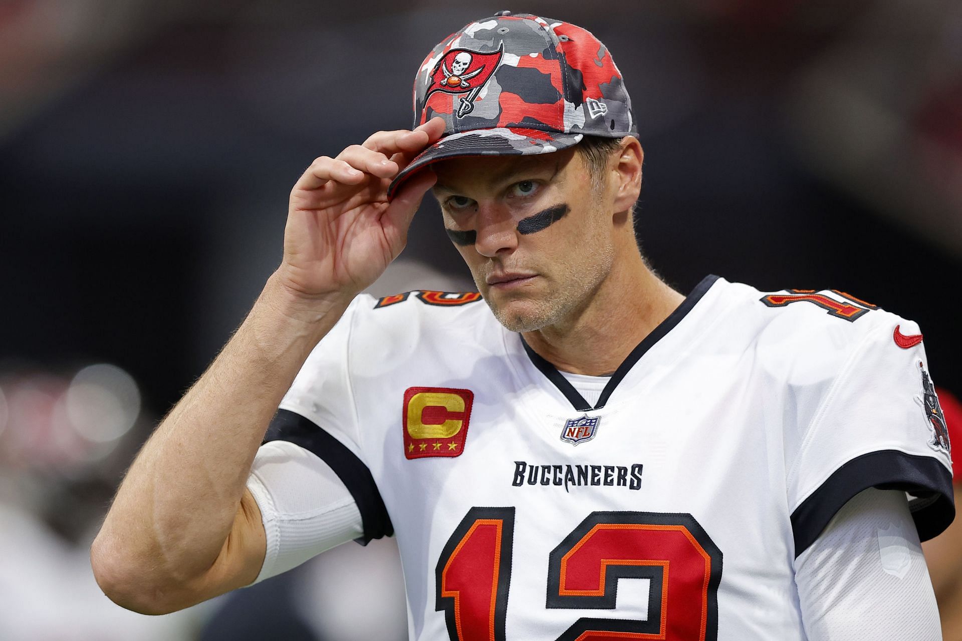 Tom Brady at the Tampa Bay Buccaneers v Atlanta Falcons game