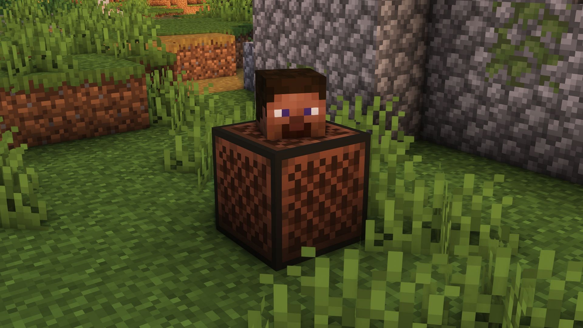 Steve&#039;s head on a noteblock (Image via Mojang)