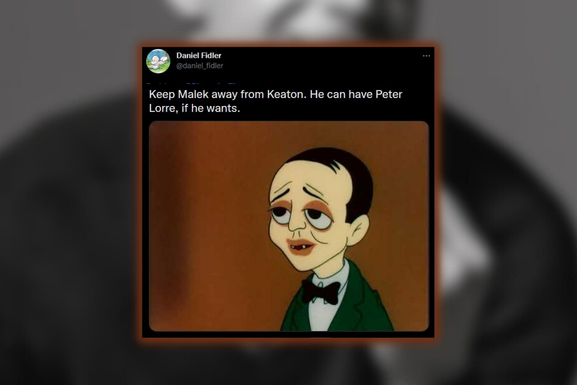 A fan&#039;s reaction to Rami Malek getting cast as Buster Keaton (Image via Twitter/Sportskeeda)