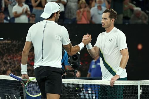 Matteo Berrettini (L) and Andy Murray