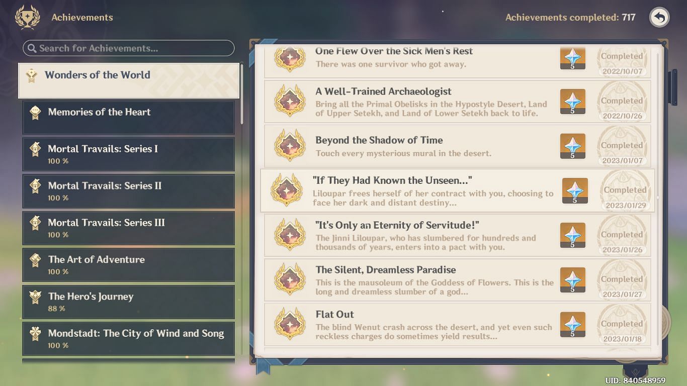 Complete the quest Apocalypse Lost to get If They Had Known the Unseen (Image via HoYoverse)