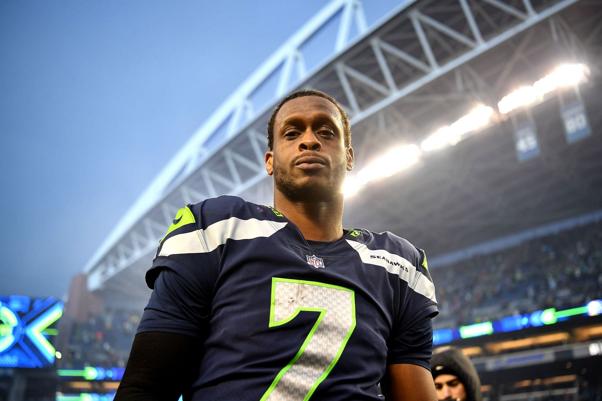 Geno Smith at Los Angeles Rams v Seattle Seahawks