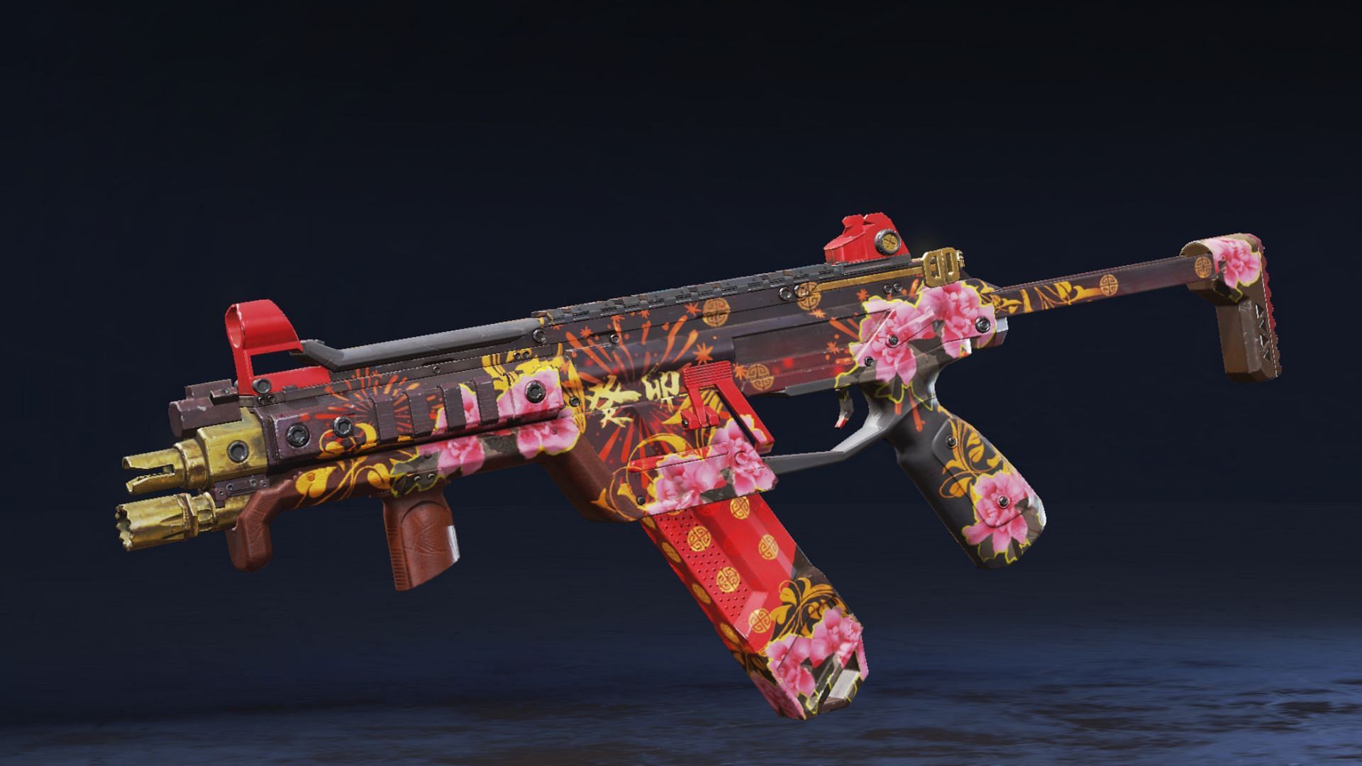 The Floral Fireshow R-99 weapon skin Apex Legends (Image via EA)