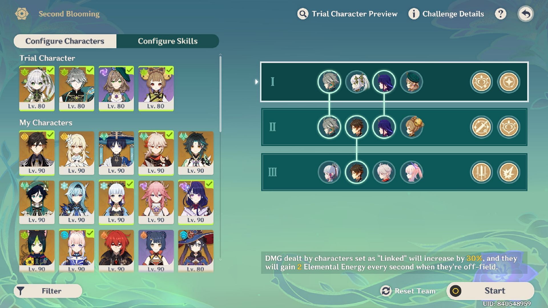 Form three teams to use in the challenge (Image via HoYoverse)