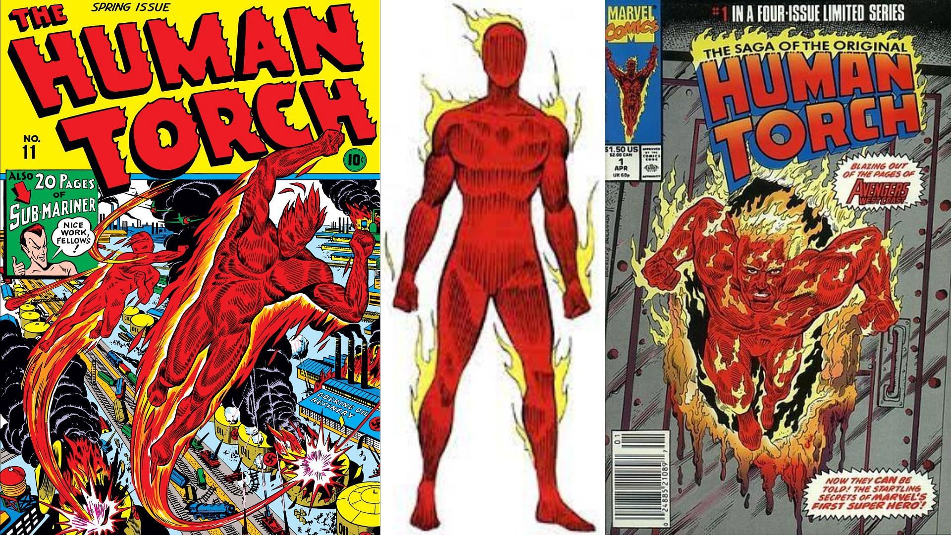 Human Torch is the first Marvel hero (Image via TimelyComics/Marvel Comics)