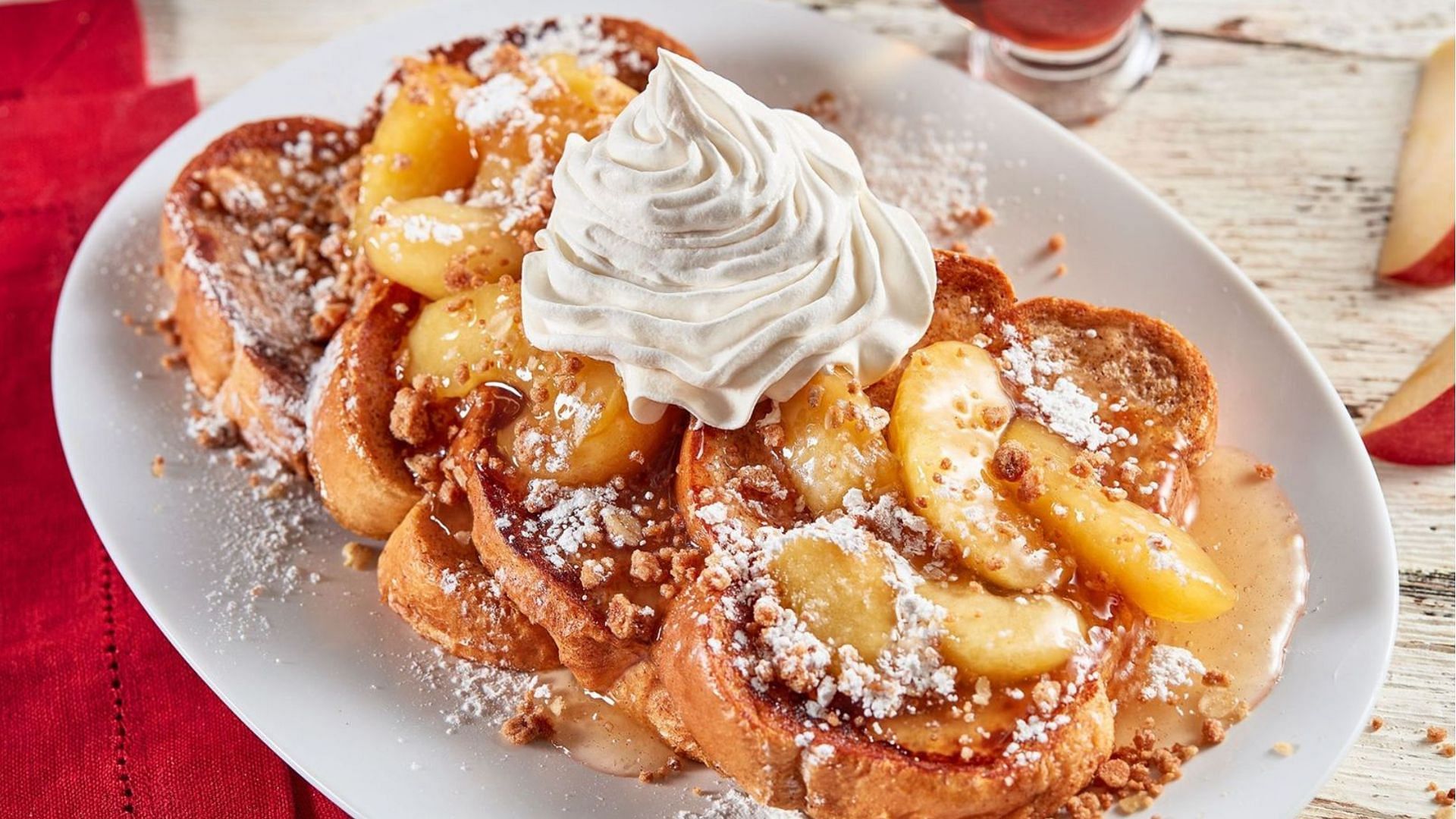 Huddle House&#039;s Apple Streusel Topped French Toast is coming back on the menu (Imaage via Huddle House)