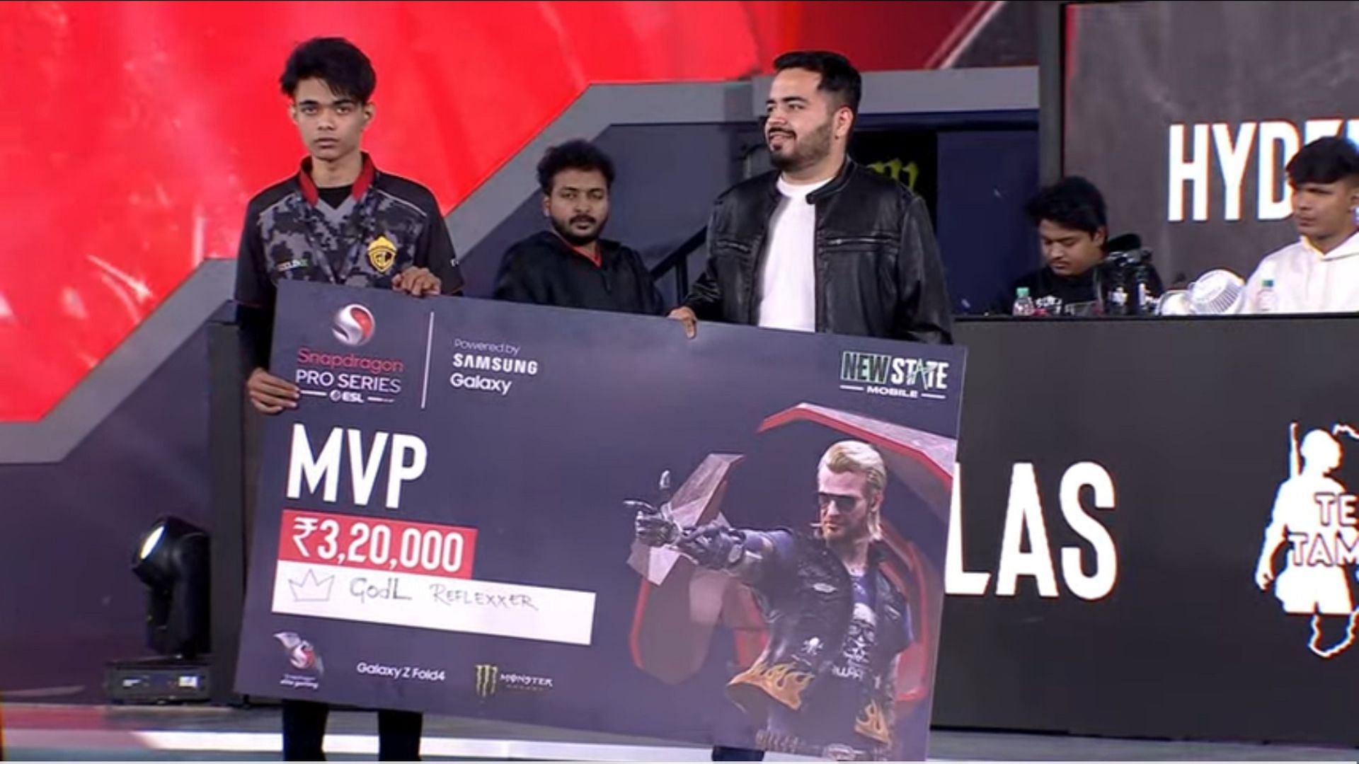 GodL Reflexer was given the Most Valuable Player Award at PUBG New State Pro Series (image via Nodwin Gaming)
