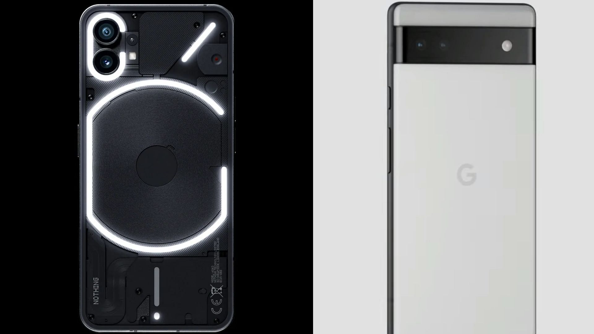 Pixel 6A vs Nothing Phone 1 for 2023 (Image by Google and Nothing)