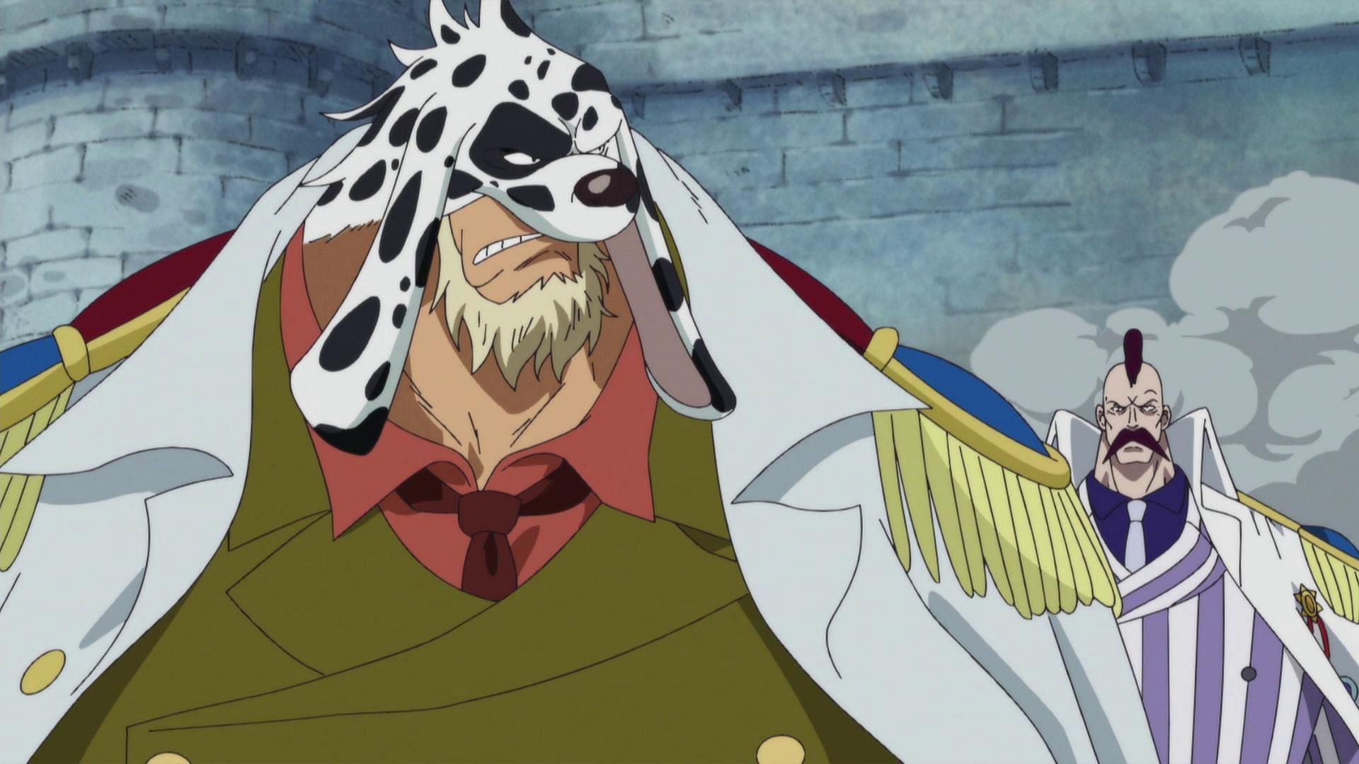 Vice Admiral Dalmatian ate an unnamed Zoan Fruit (Image via Toei Animation, One Piece)