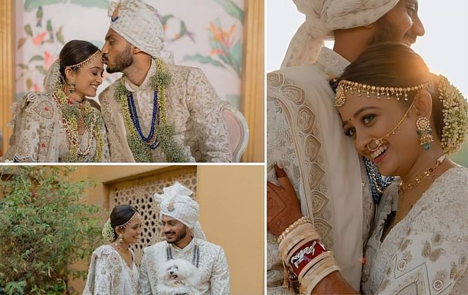 [In Pictures] Axar Patel ties the knot with Meha Patel in Vadodara