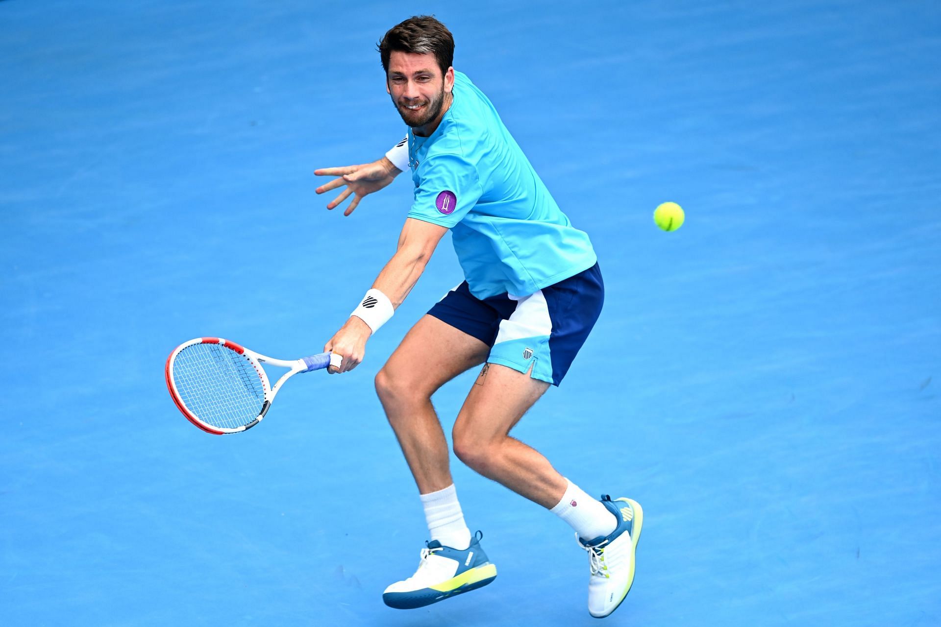 Cameron Norrie in action at the ASB Classic