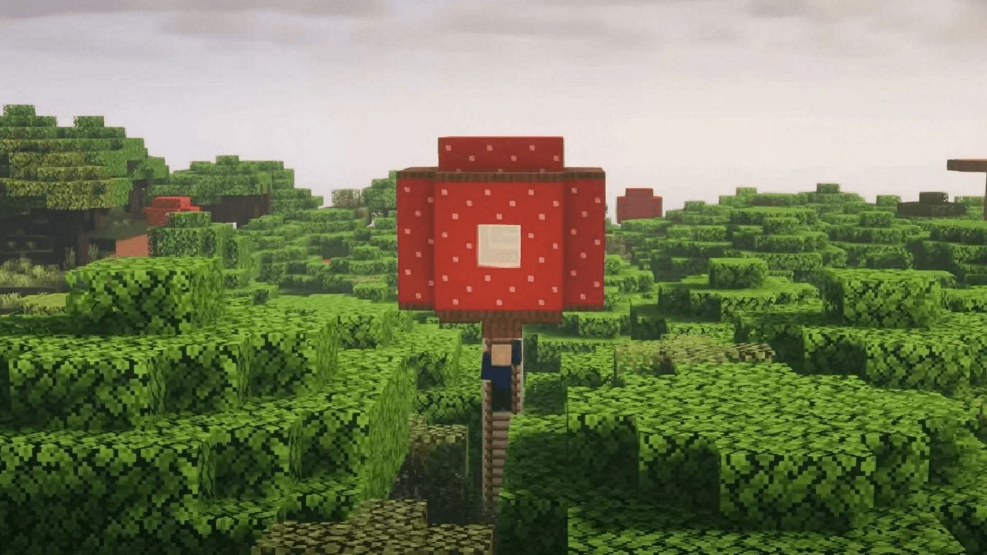 Mushrooms are easy to hollow out and build bases within (Image via Mojang)