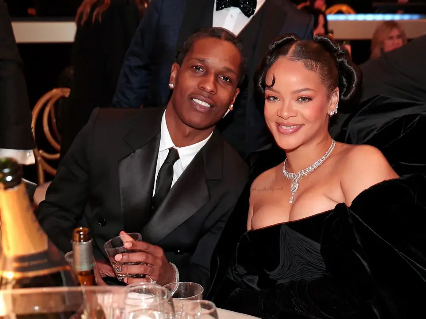 Rihanna and A$AP Rocky at the 2023 Golden Globe (Image via Christopher Polk/Getty Images)