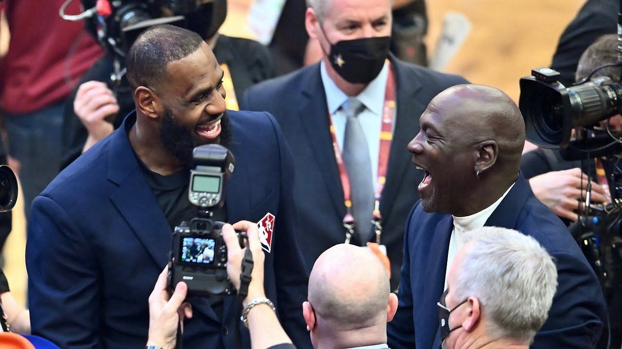 LeBron James and Michael Jordan - NBA 75th Anniversary