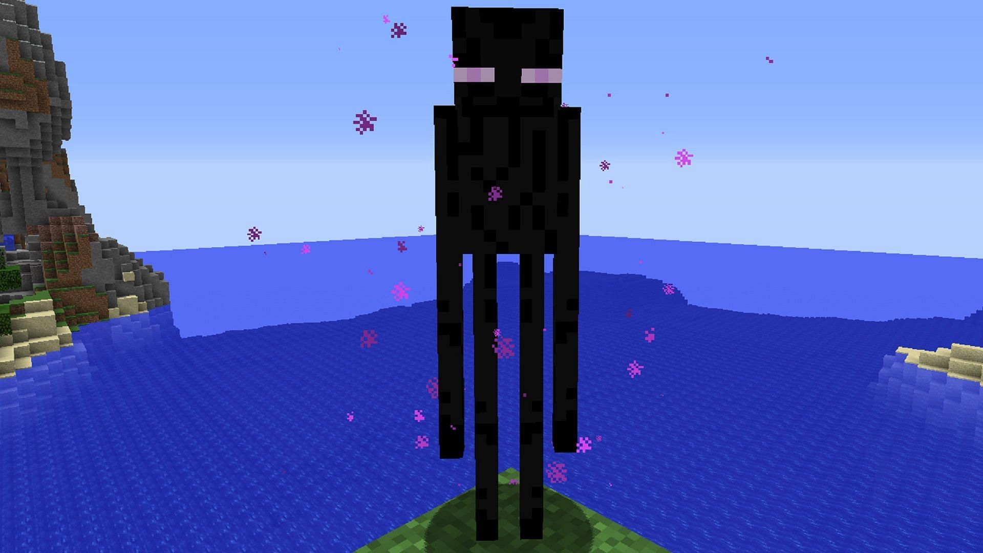 Endermen are typically passive but can be difficult to deal with when angered in Minecraft (Image via Mojang)