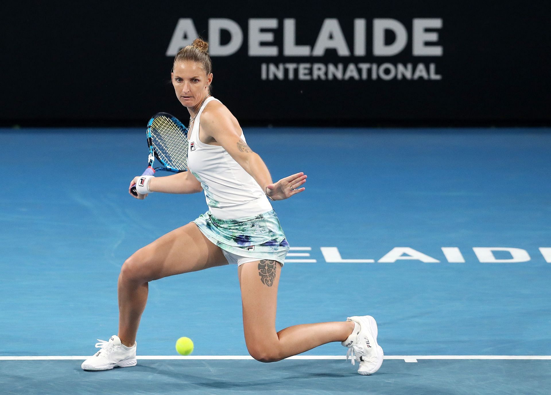 Karolina Pliskova in action at the 2023 Adelaide International 1