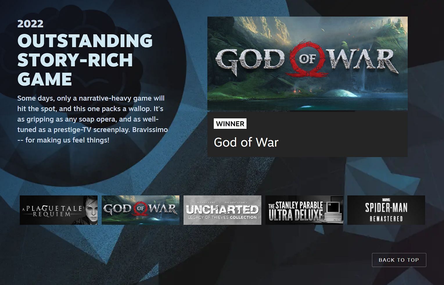 Outstanding story-rich game (Image via Steam)