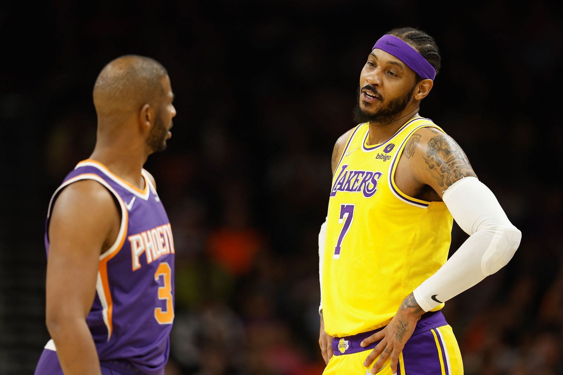 Phoenix Suns All-Star point guard Chris Paul and former LA Lakers forward Carmelo Anthony