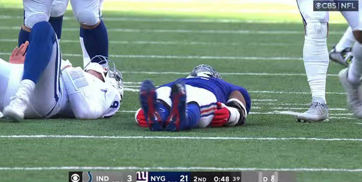 Colts' Nick Foles carted off field with rib injury vs. Giants – NBC Sports  Philadelphia