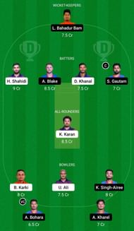 Dream11 Team for Far West United vs Kathmandu Knights - Nepal T20 2022-23.