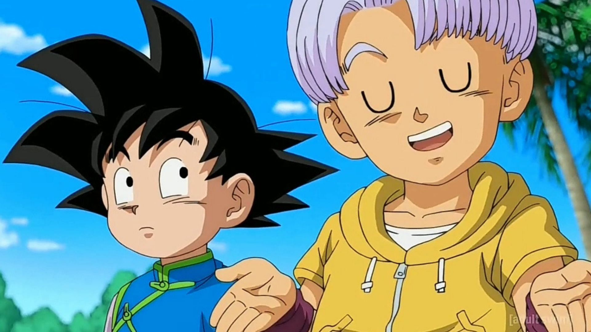 Young Goten and Trunks as seen in the Dragon Ball anime (Image via Toei Animation)