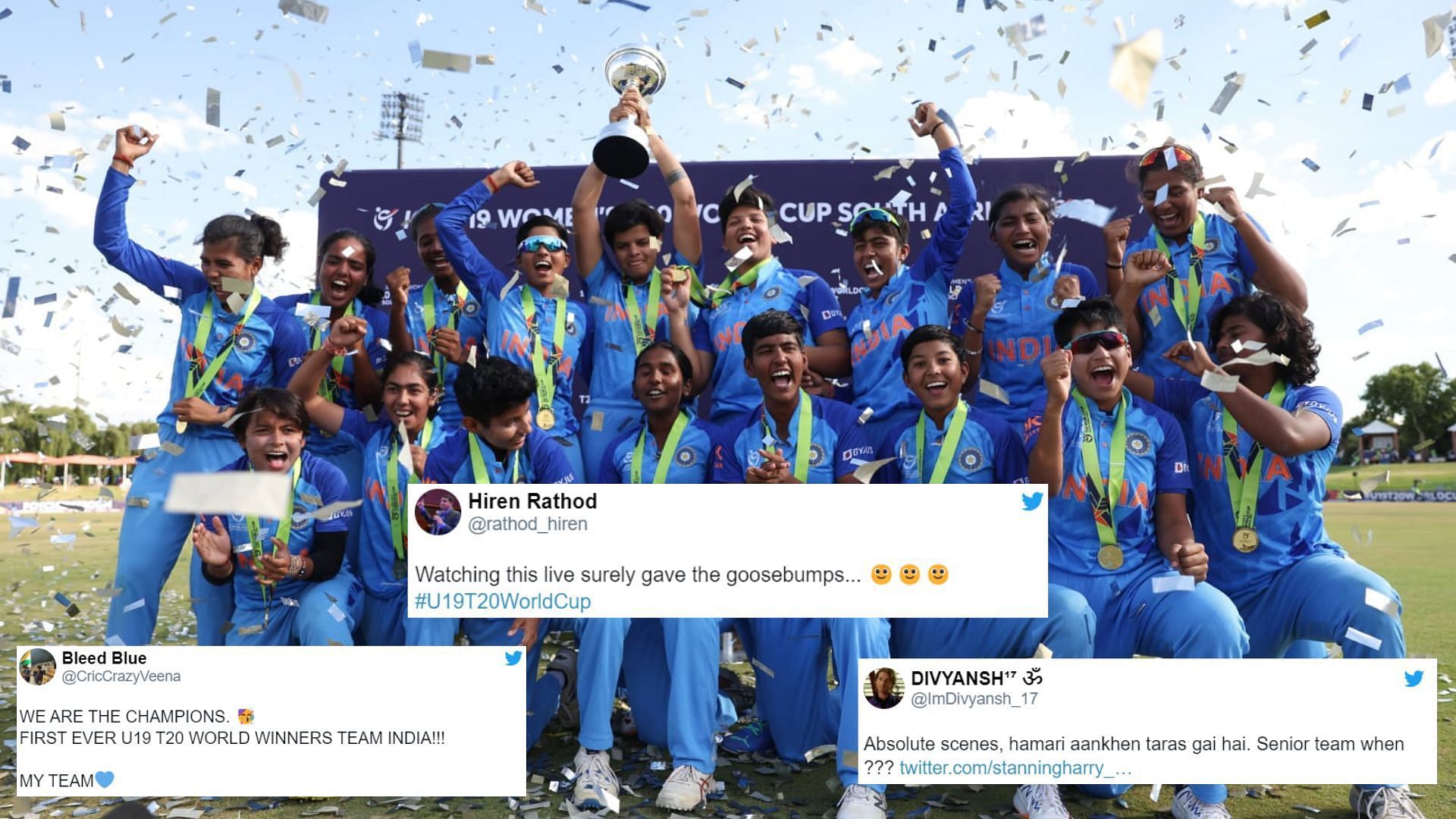 Team India celebrating after winning the U19 Women