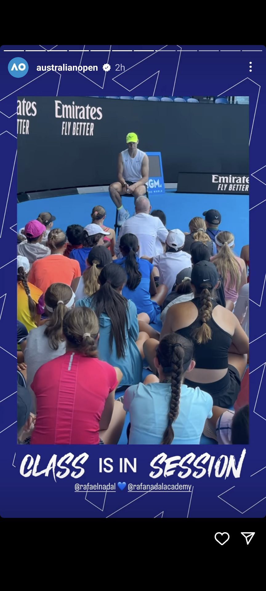 Australian Open&#039;s Instagram story