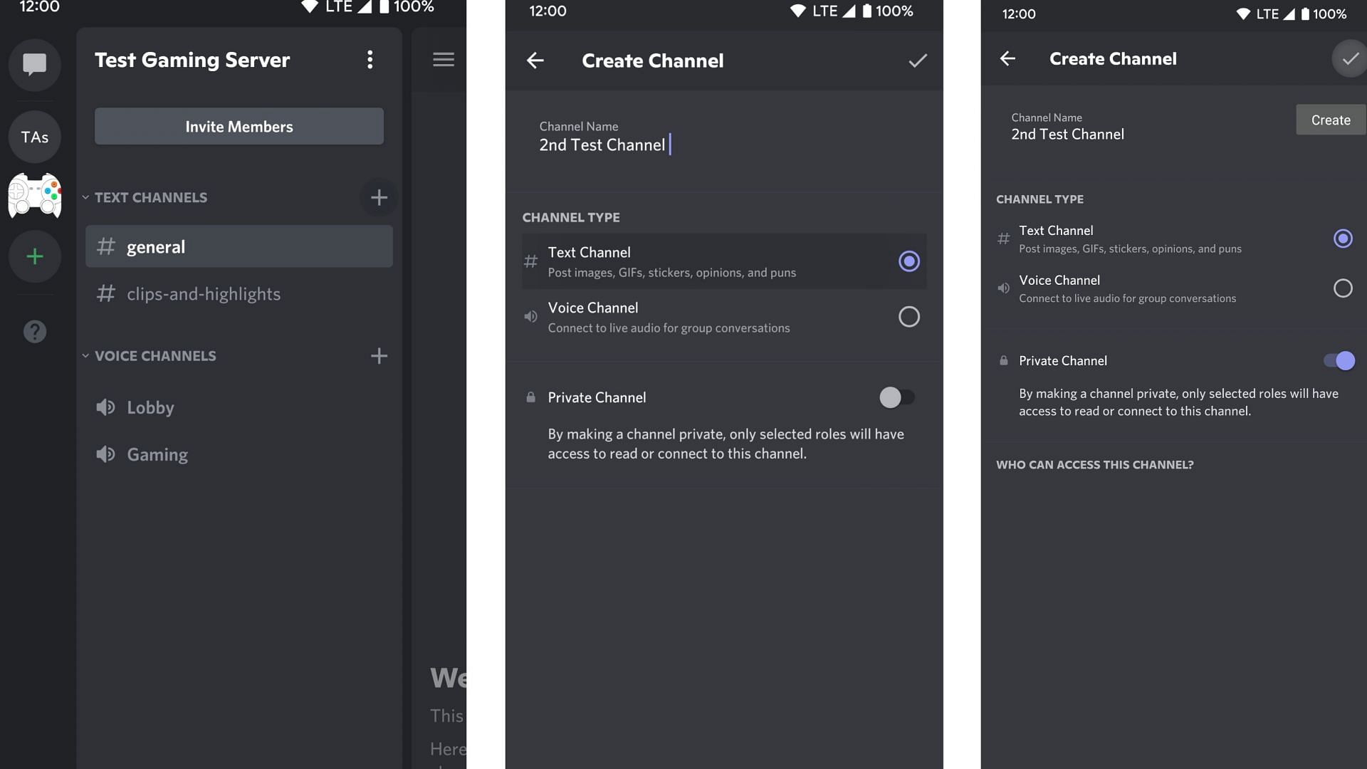 Setting up different channels (Image via Discord)