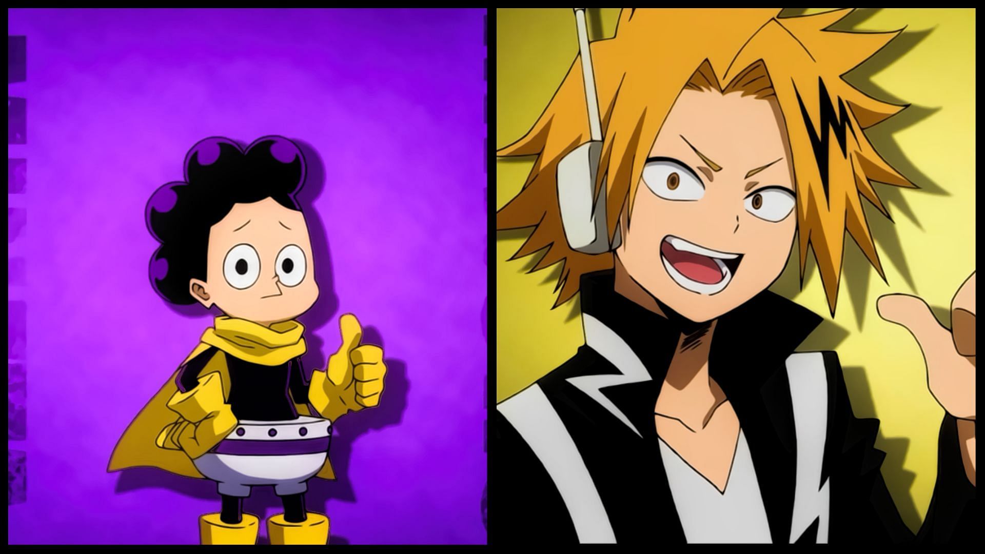 Minoru Mineta (left) and Denki Kaminari (right) as seen in the series&#039; anime (Image via Sportskeeda)