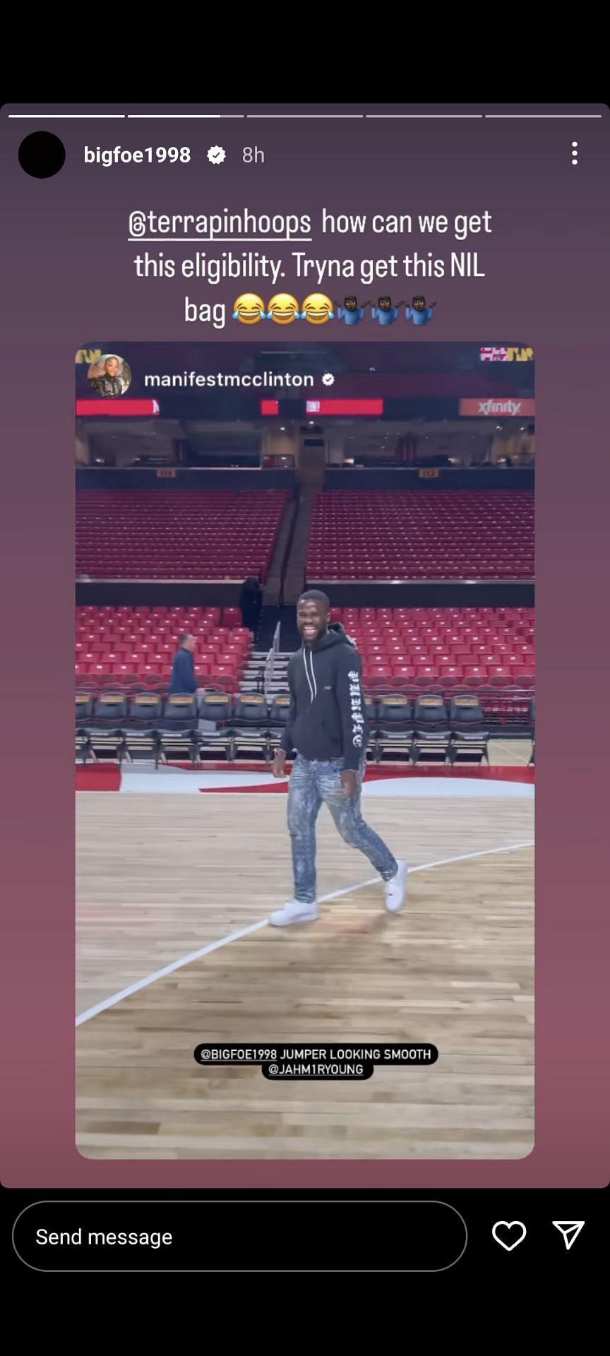 Via Instagram: Tiafoe tries his hands on basketball
