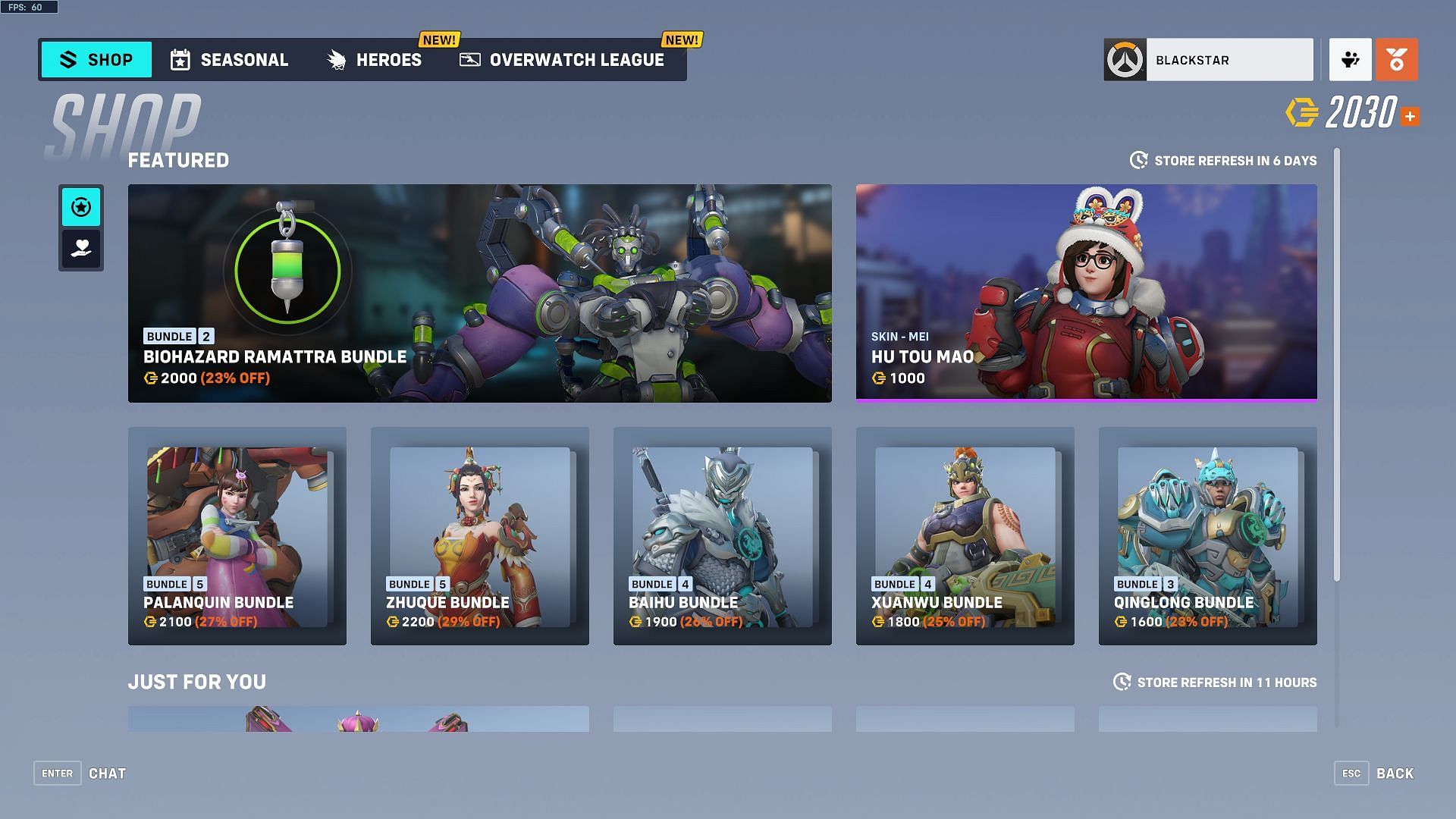 Overwatch 2 in-game shop (Image via Blizzard Entertainment)