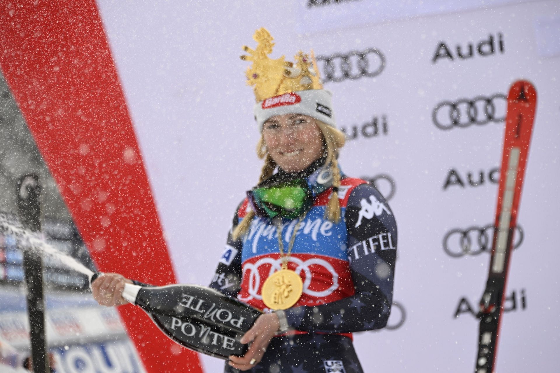 Mikaela Shiffrin of Team United States in Kronplatz, Italy. (Photo by Alain Grosclaude/Agence Zoom/Getty Images)