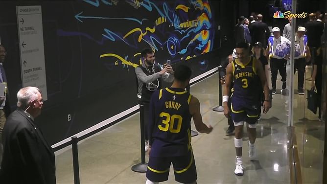 Watch: Steph Curry's ejection trolled by Jordan Poole as he throws his mouthpiece away postgame