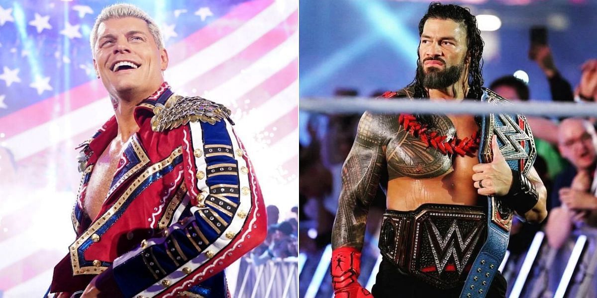 Cody Rhodes and his WrestleMania opponent Roman Reigns